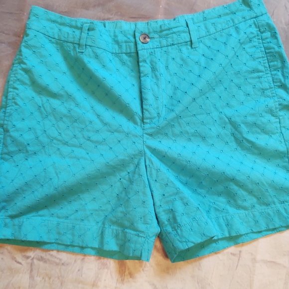 Croft & Barrow Size 10 Teal Eyelet Shorts! - Picture 4 of 6